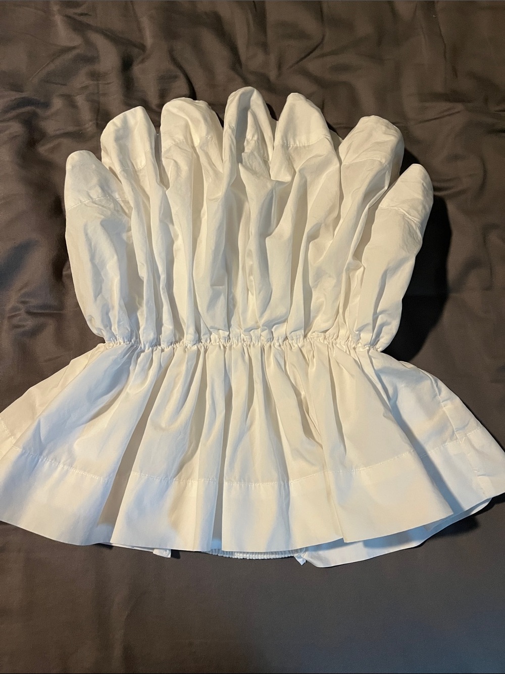 Anthropologie Women’s White Ruffled Strapless Top size XS